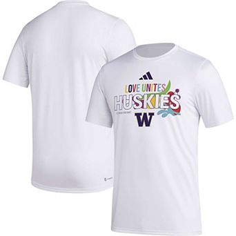 Men's adidas x Rich Mnisi Pride Collection White Washington Huskies Pregame AEROREADY T-Shirt