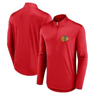 Men's Fanatics Branded Red Chicago Blackhawks Mock Neck Quarter-Zip Top