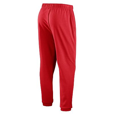 Men s Fanatics Branded Red Wisconsin Badgers Chop Block Fleece Sweatpants