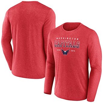 Men's Fanatics Branded Heather Red Washington Capitals Long Sleeve T-Shirt