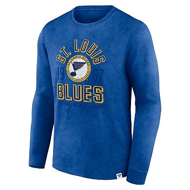 Men's Fanatics Branded Heather Blue St. Louis Blues Keep The Zone Long Sleeve T-Shirt