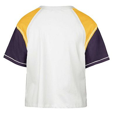 Women's '47 White LSU Tigers Serenity Gia Cropped T-Shirt