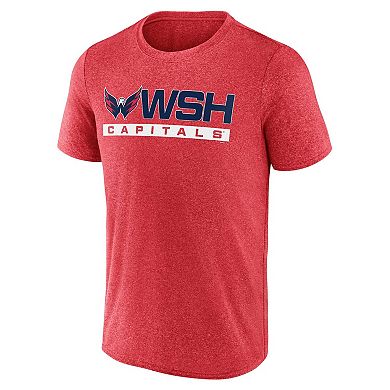 Men's Fanatics Branded Heather Red Washington Capitals Playmaker T-Shirt