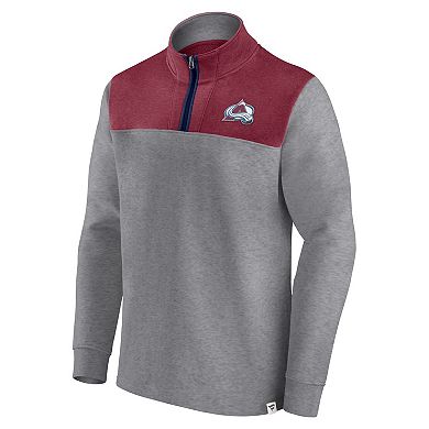 Men's Fanatics Branded Heather Gray Colorado Avalanche Launch It Quarter-Zip Jacket
