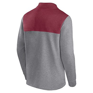 Men's Fanatics Branded Heather Gray Colorado Avalanche Launch It Quarter-Zip Jacket