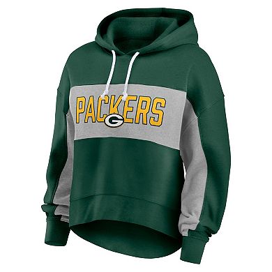 Women's Fanatics Branded  Green Green Bay Packers Filled Stat Sheet Pullover Hoodie