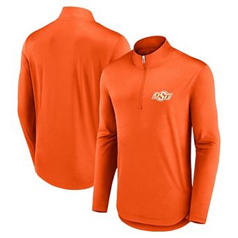 Men's Fanatics Branded Orange Oklahoma State Cowboys Quarterback Mock Neck Quarter-Zip Top
