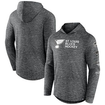 Men's Fanatics Branded Heather Charcoal St. Louis Blues Stacked Long Sleeve Hoodie T-Shirt