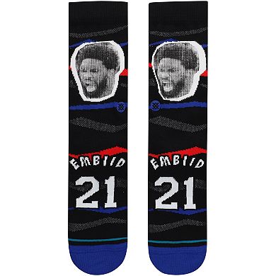 Men's Joel Embiid Philadelphia 76ers Faxed Player Crew Socks