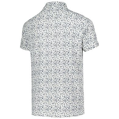Youth Garb White North Carolina Tar Heels Allover Print Polo