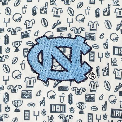 Youth Garb White North Carolina Tar Heels Allover Print Polo