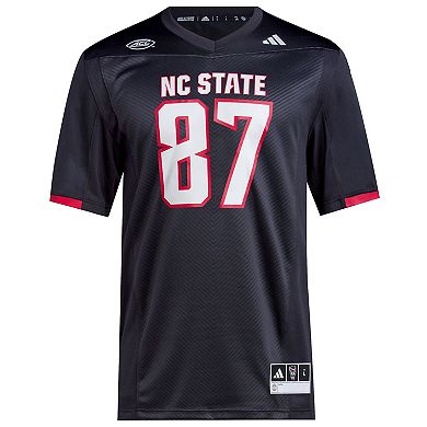 Men's adidas #87 Black NC State Wolfpack Premier Jersey
