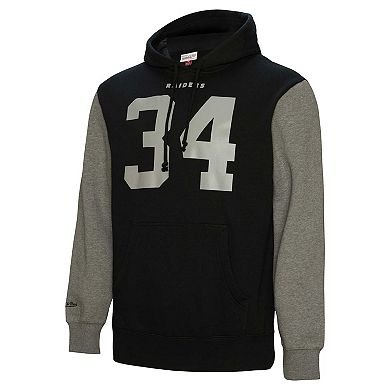 Men's Mitchell & Ness Bo Jackson Black Las Vegas Raiders Retired Player Name & Number Pullover Hoodie