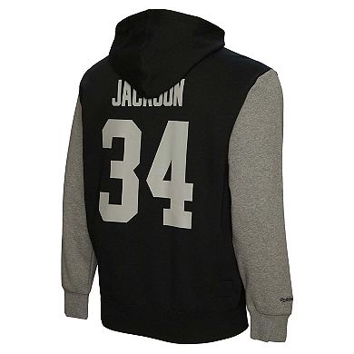 Men's Mitchell & Ness Bo Jackson Black Las Vegas Raiders Retired Player Name & Number Pullover Hoodie