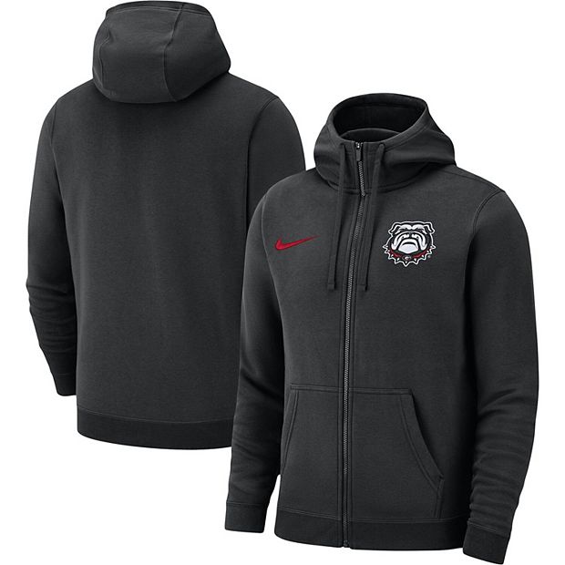 Men s Nike Black Georgia Bulldogs Club Full Zip Hoodie