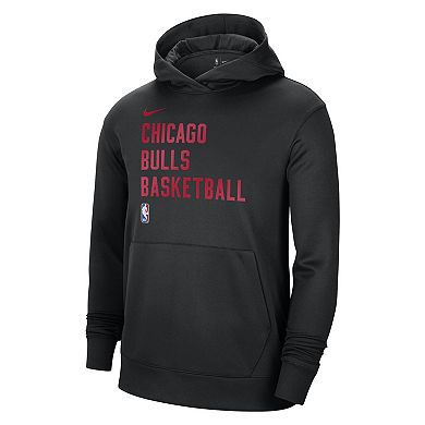 Unisex Nike Black Chicago Bulls 2023/24 Performance Spotlight On-Court Practice Pullover Hoodie
