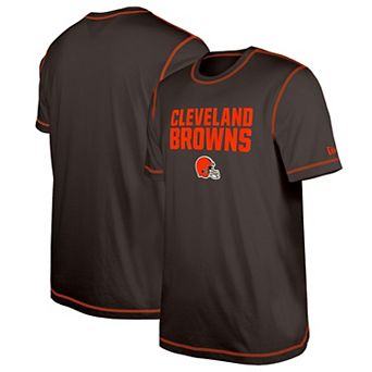 Men's New Era Brown Cleveland Browns Third Down Puff Print T-Shirt