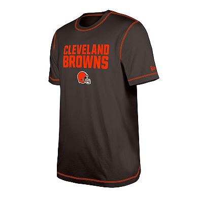 Men's New Era Brown Cleveland Browns Third Down Puff Print T-Shirt