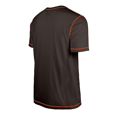 Men's New Era Brown Cleveland Browns Third Down Puff Print T-Shirt