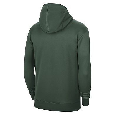 Unisex Nike Hunter Green Milwaukee Bucks 2023/24 Performance Spotlight On-Court Practice Pullover Hoodie