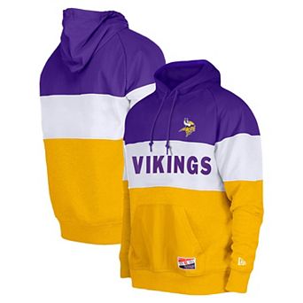 Men's New Era Purple Minnesota Vikings Big & Tall Current Colorblock Pullover Hoodie