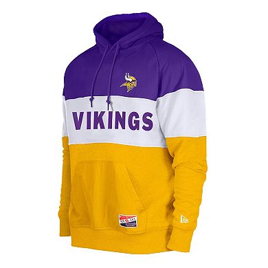 Men's New Era Purple Minnesota Vikings Big & Tall Current Colorblock Pullover Hoodie