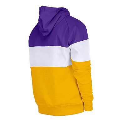 Men's New Era Purple Minnesota Vikings Big & Tall Current Colorblock Pullover Hoodie