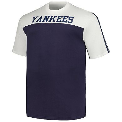 Men's Profile White/Navy New York Yankees Big & Tall Yoke Knit T-Shirt