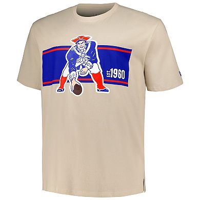 Men's New Era  Cream New England Patriots Third Down Big & Tall Historic T-Shirt