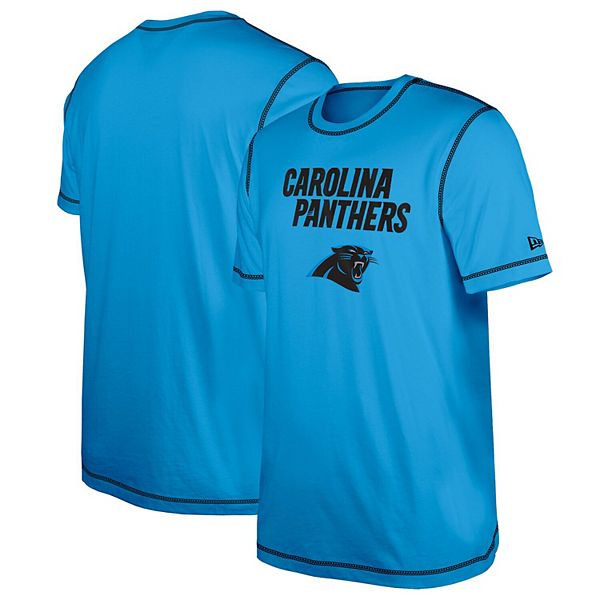 Men's New Era Blue Carolina Panthers Third Down Puff Print T-Shirt