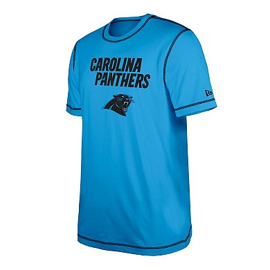 Men's New Era Blue Carolina Panthers Third Down Puff Print T-Shirt