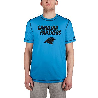 Men's New Era Blue Carolina Panthers Third Down Puff Print T-Shirt