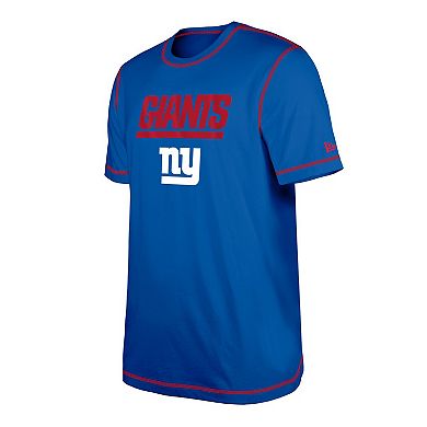 Men's New Era Royal New York Giants Third Down Puff Print T-Shirt