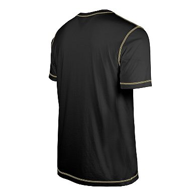 Men's New Era  Black New Orleans Saints Third Down Puff Print T-Shirt