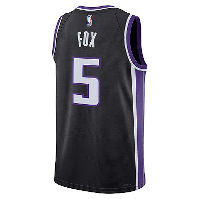 Unisex Nike De'Aaron Fox Black Sacramento Kings Swingman Jersey - Icon Edition