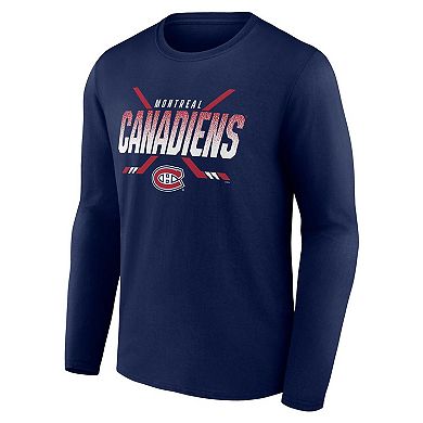 Men's Fanatics Branded Navy Montreal Canadiens Covert Long Sleeve T-Shirt