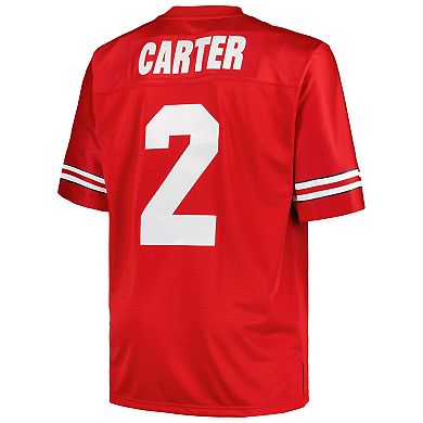 Men's Mitchell & Ness Cris Carter Scarlet Ohio State Buckeyes Big & Tall Legacy Jersey