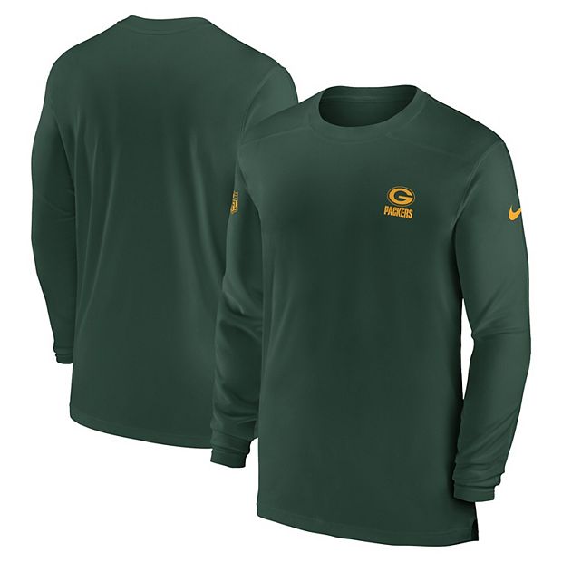 Men s Nike Green Green Bay Packers Sideline Coach Performance Long Sleeve T Shirt