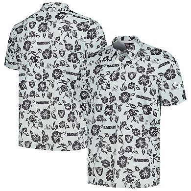 Men's Reyn Spooner Silver Las Vegas Raiders Pua Performance Polo
