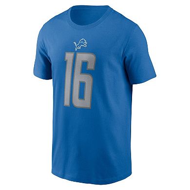 Men's Nike Jared Goff Blue Detroit Lions Player Name & Number T-Shirt