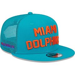 Men's New Era Aqua Miami Dolphins Combine Authentic Split Defense Pullover Hoodie