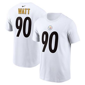 Men's Nike T.J. Watt White Pittsburgh Steelers Player Name & Number T-Shirt