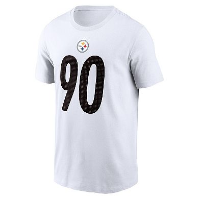 Men's Nike T.J. Watt  White Pittsburgh Steelers  Player Name & Number T-Shirt