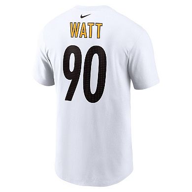 Men's Nike T.J. Watt  White Pittsburgh Steelers  Player Name & Number T-Shirt