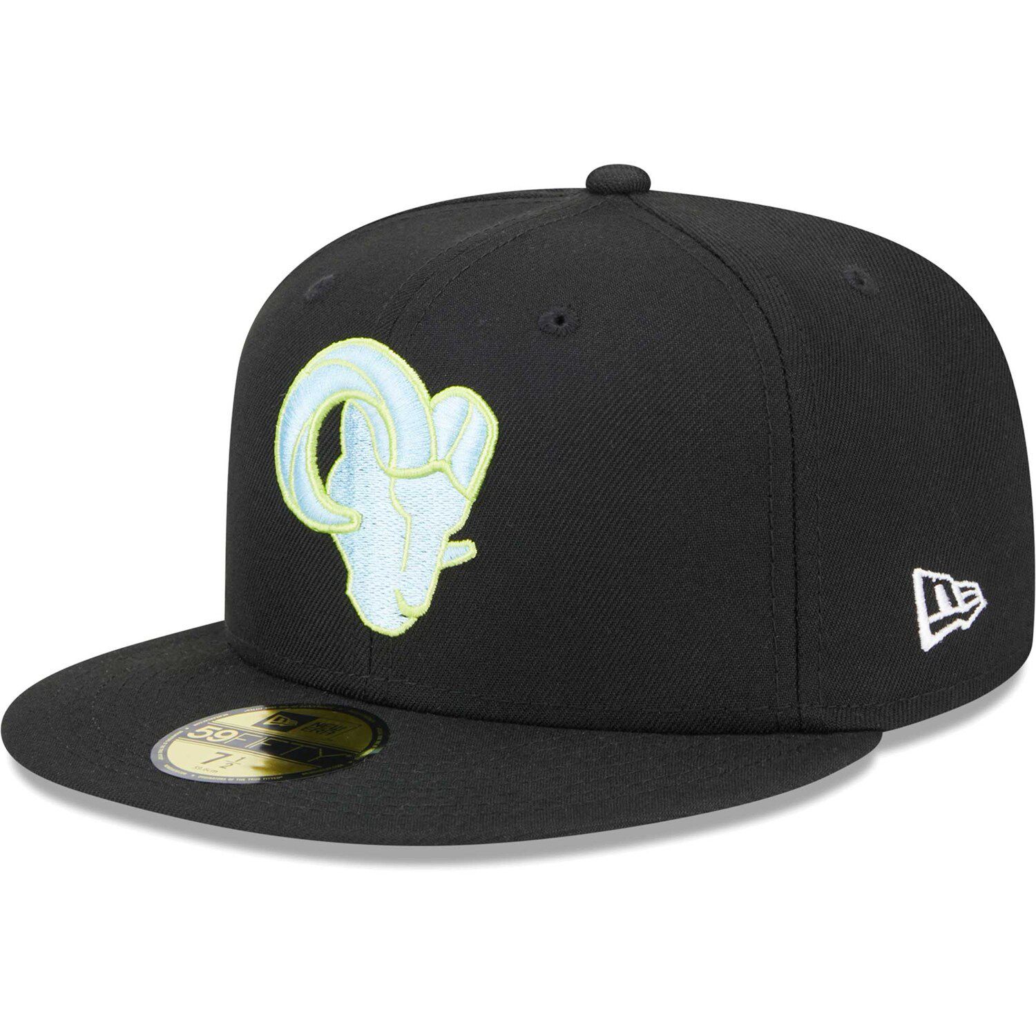 Men's New Era Black Los Angeles Rams Multi 59FIFTY Fitted Hat