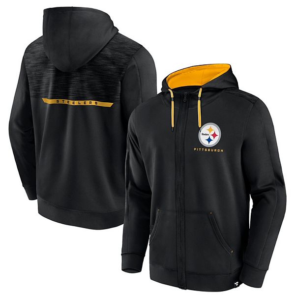Men's Fanatics Branded Black Pittsburgh Steelers Defender Evo Full-Zip ...