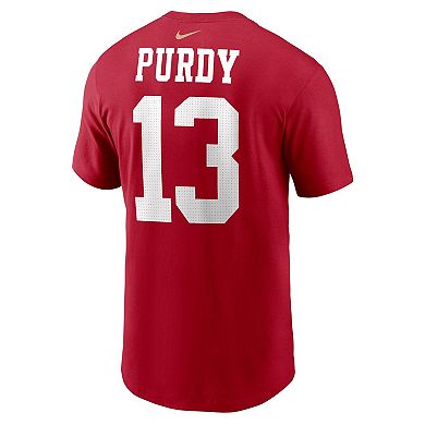 Men's Nike Brock Purdy Scarlet San Francisco 49ers Player Name & Number T-Shirt