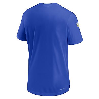 Men's Nike Royal Los Angeles Rams Sideline Coach Performance T-Shirt