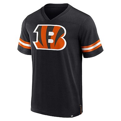 Men's Fanatics Branded Black Cincinnati Bengals Jersey Tackle V-Neck T-Shirt