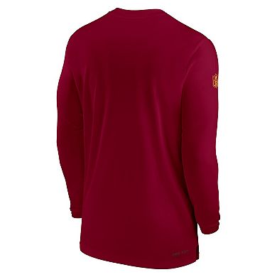 Men's Nike Burgundy Washington Commanders Sideline Coach Performance Long Sleeve T-Shirt
